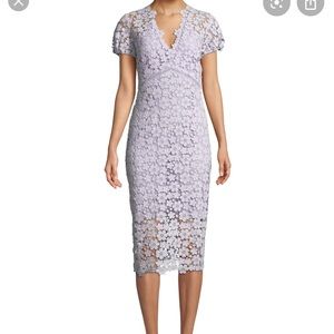 🍀 Shoshanna Lavender Floral Lace 3/4 Length Dress